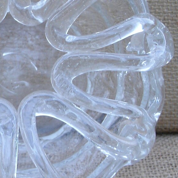 Vintage Art Glass Rose Bowl with Flower Frog - Picture 15 of 16